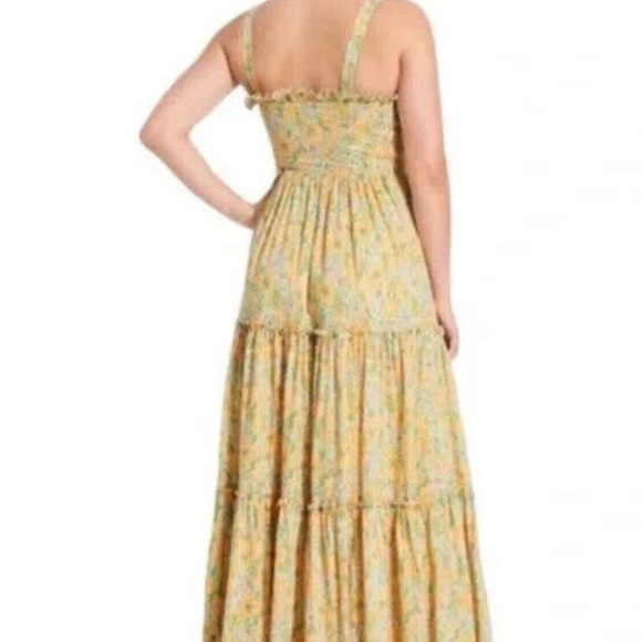 ModCloth | Orange & Pink Floral Charming Chance Encounters Milkmaid Boho Maxi - Picture 5 of 9